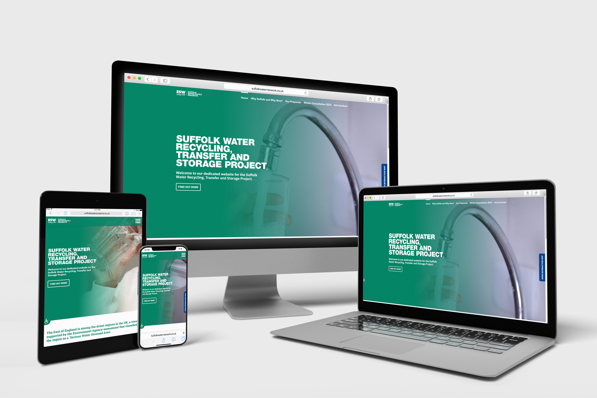 Image of the SWRTS webiste on multiple devices