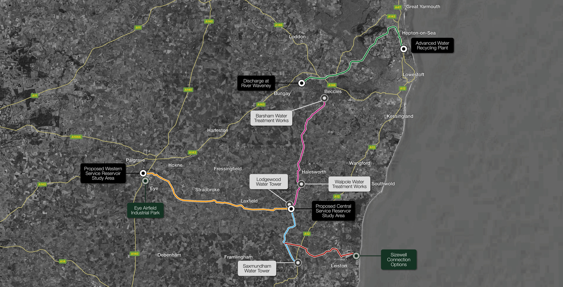 Image of the preferred pipeline route